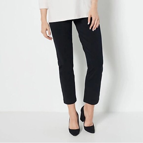 Susan Graver Weekend Petite Premium Stretch Slim Leg Pant - Picture 1 of 6